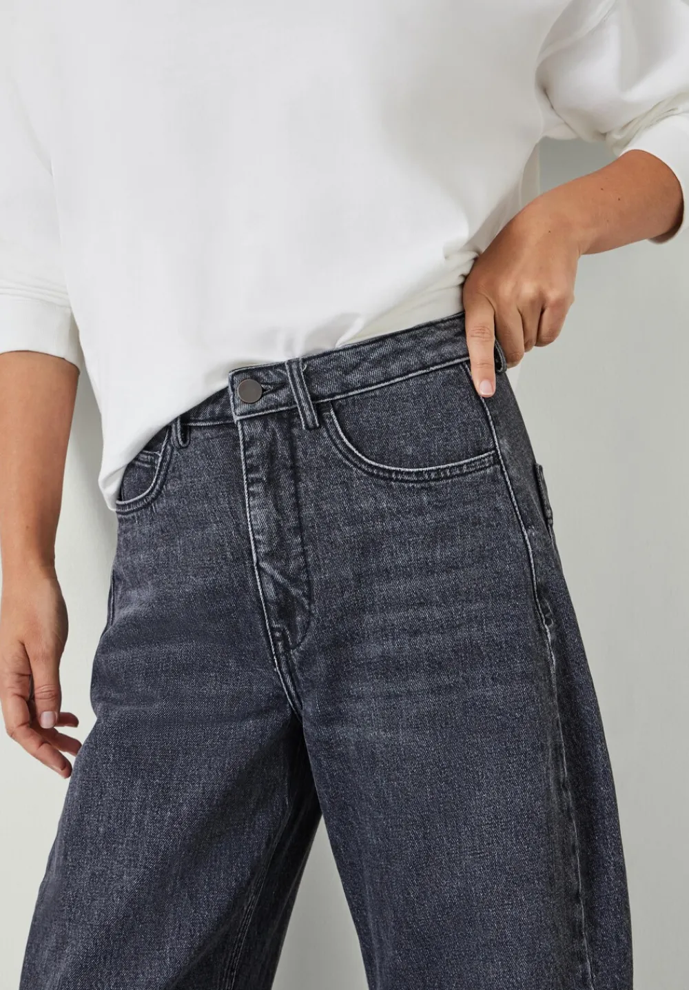hush Jeans|Trousers|Cordelia Barrel Leg Jeans Washed Grey