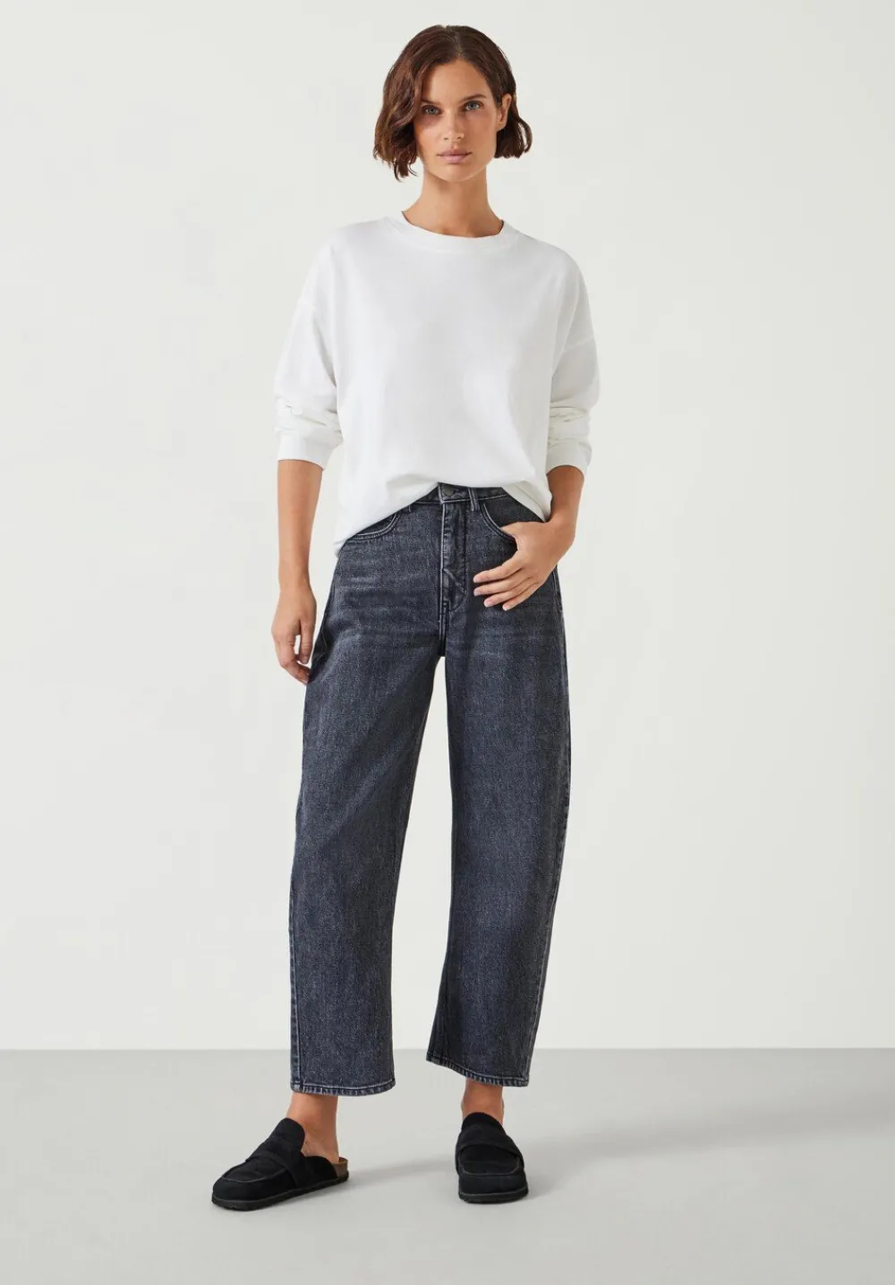 hush Jeans|Trousers|Cordelia Barrel Leg Jeans washed grey denim