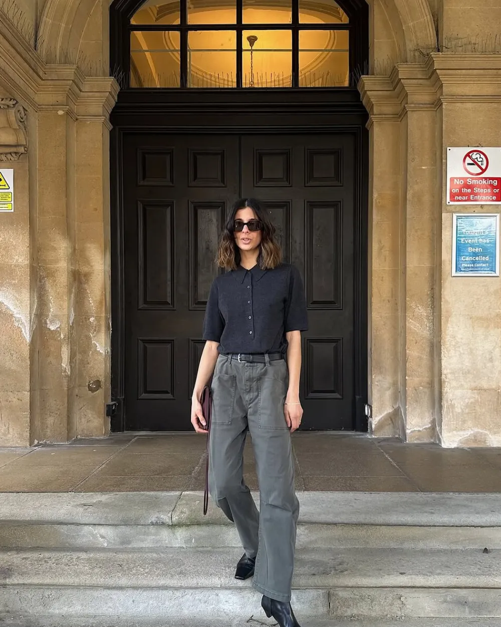 hush Trousers|Cordi Barrel Leg Cotton Trousers Steel Blue