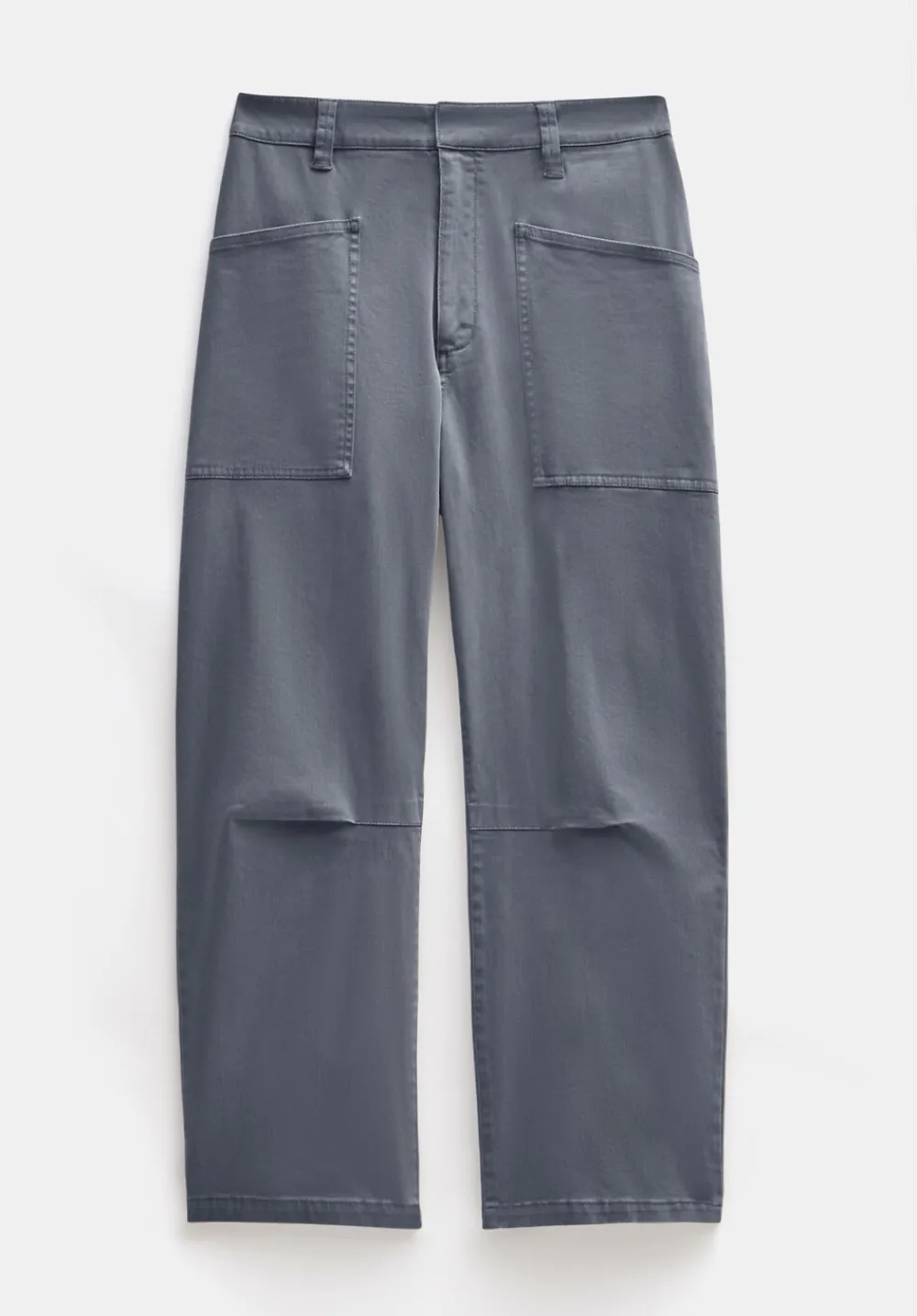 hush Trousers|Cordi Barrel Leg Cotton Trousers Steel Blue