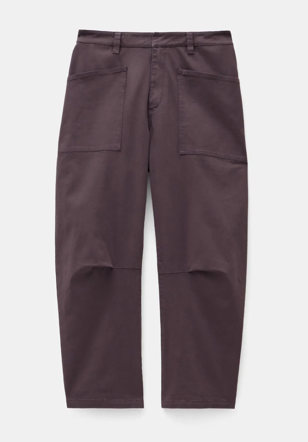 hush Trousers|Cordi Barrel Leg Cotton Trousers Raisin Brown
