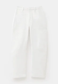 hush Trousers|Cordi Barrel Leg Cotton Trousers Ecru