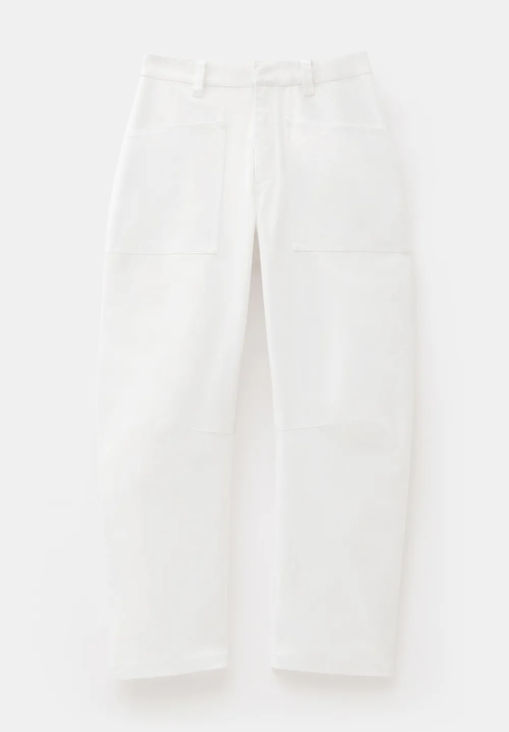 hush Trousers|Cordi Barrel Leg Cotton Trousers Ecru