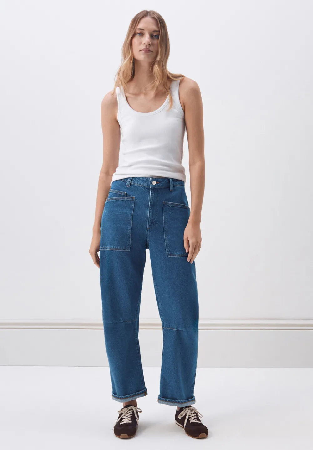 hush Jeans|Trousers|Cordi Barrel Leg Jeans Mid Blue