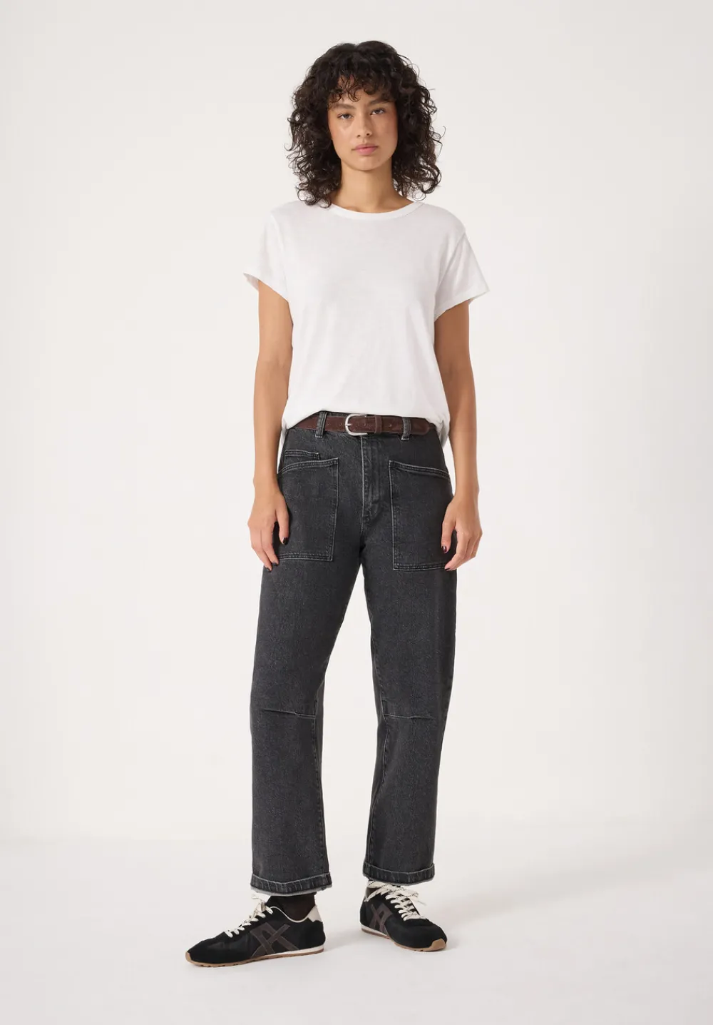 hush Jeans|Trousers|Cordi Barrel Leg Jeans Washed Black