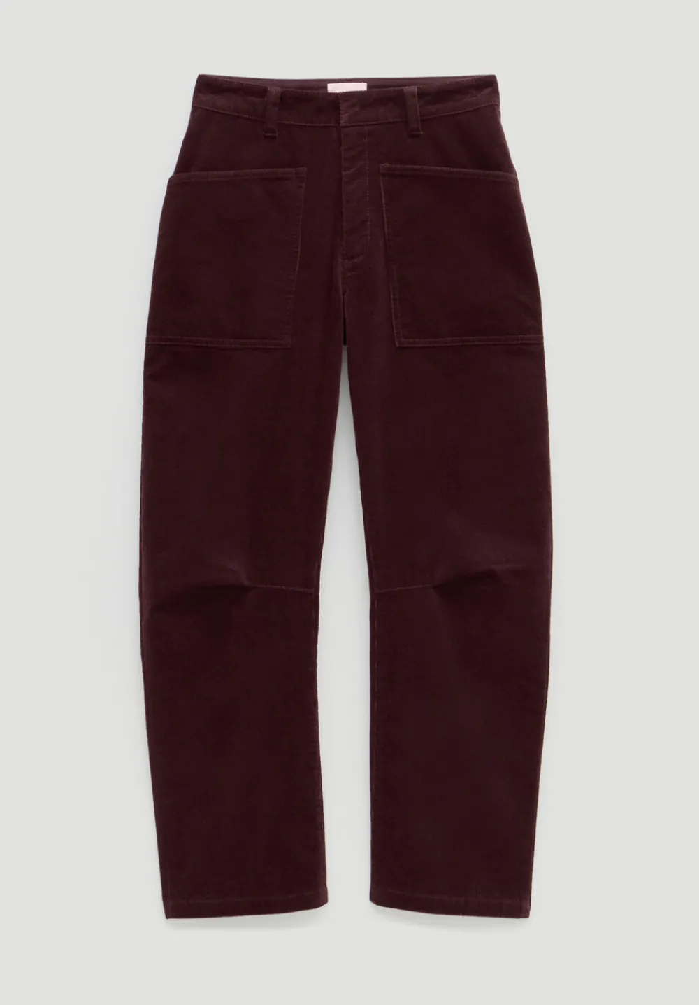 hush Trousers|Corduroy Cordi Barrel Leg Trousers Burgundy Purple