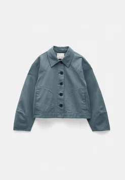 hush Jackets & Coats|Cotton Barrel Sleeve Swing Jacket Sage Green