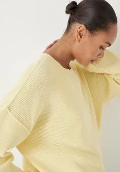 hush Jumpers & Cardigans|Cotton Boxy Rib Jumper Pale Banana