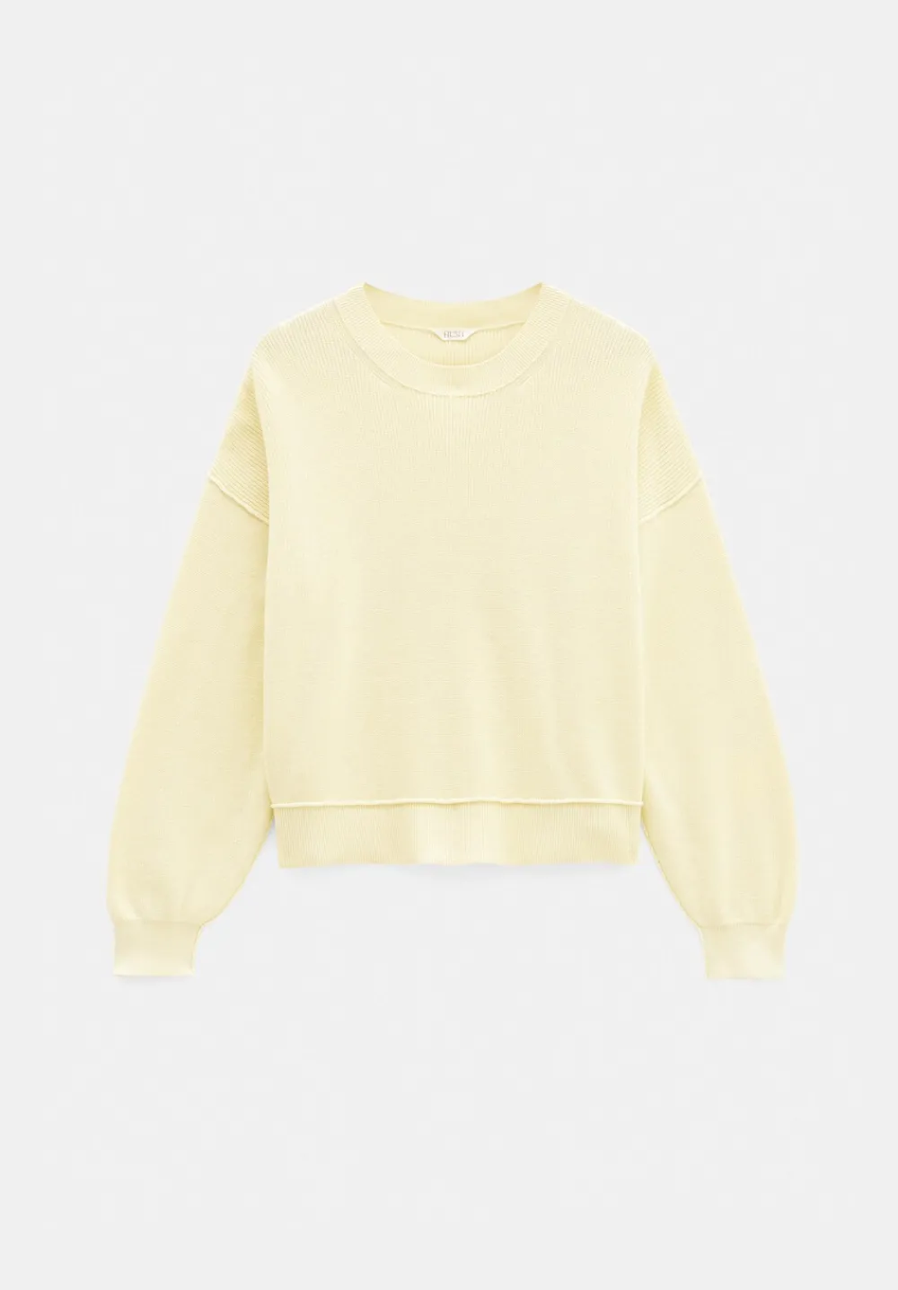 hush Jumpers & Cardigans|Cotton Boxy Rib Jumper Pale Banana