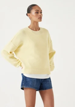 hush Jumpers & Cardigans|Cotton Boxy Rib Jumper Pale Banana