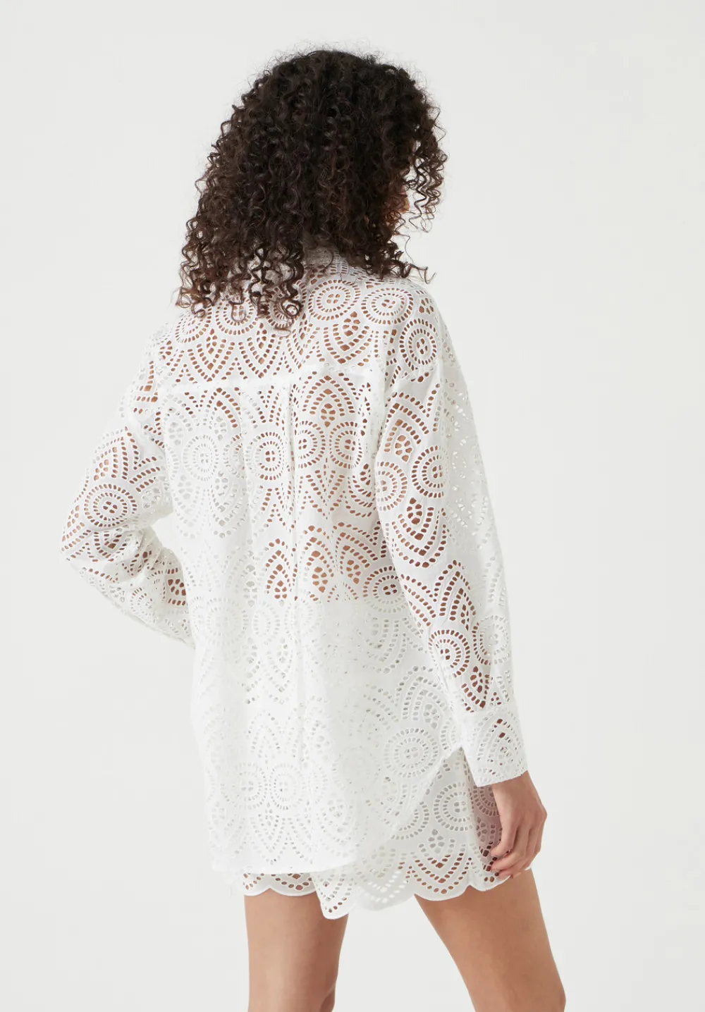 hush Tops & T-Shirts|Shirts & Blouses|Cotton Broderie Shirt White