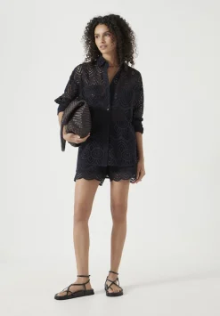 hush Tops & T-Shirts|Shirts & Blouses|Cotton Broderie Shirt Black