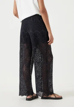 hush Trousers|Cotton Broderie Trousers Black
