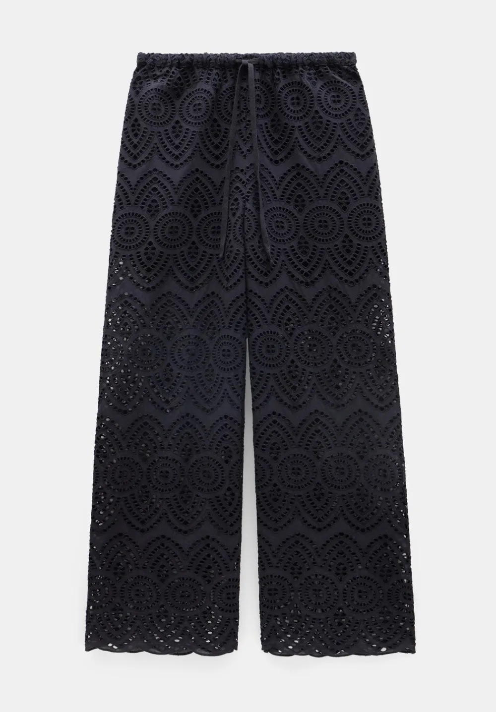 hush Trousers|Cotton Broderie Trousers Black