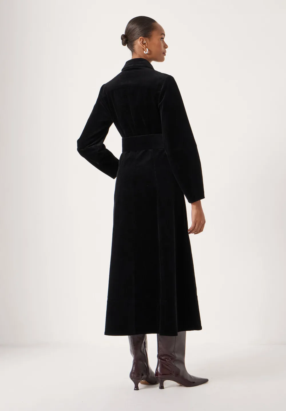 hush Dresses|Cotton Cord Midi Dress Black