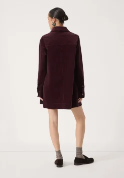 hush Dresses|Cotton Cord Mini Dress Burgundy Purple
