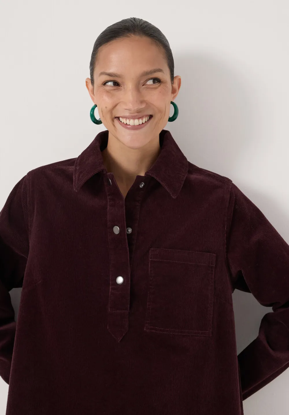 hush Dresses|Cotton Cord Mini Dress Burgundy Purple