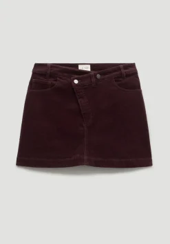 hush Skirts|Cotton Cord Mini Skirt Burgundy Purple