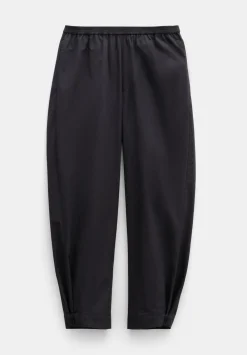 hush Trousers|Cotton Poplin Easy Trousers Black
