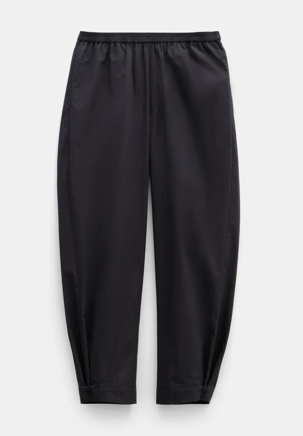 hush Trousers|Cotton Poplin Easy Trousers Black