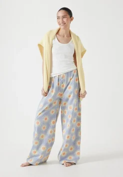 hush Pyjamas & Nightwear|Cotton Sateen Vest Pyjamas Set Sunray Blue