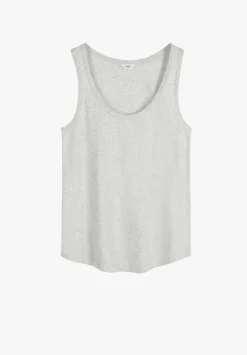 hush Tops & T-Shirts|Cotton Slub Tank Top Lightest Grey Marl