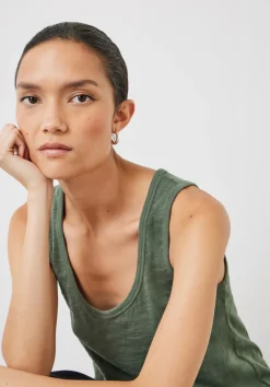 hush Tops & T-Shirts|Cotton Slub Tank Top Khaki