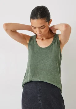 hush Tops & T-Shirts|Cotton Slub Tank Top Khaki