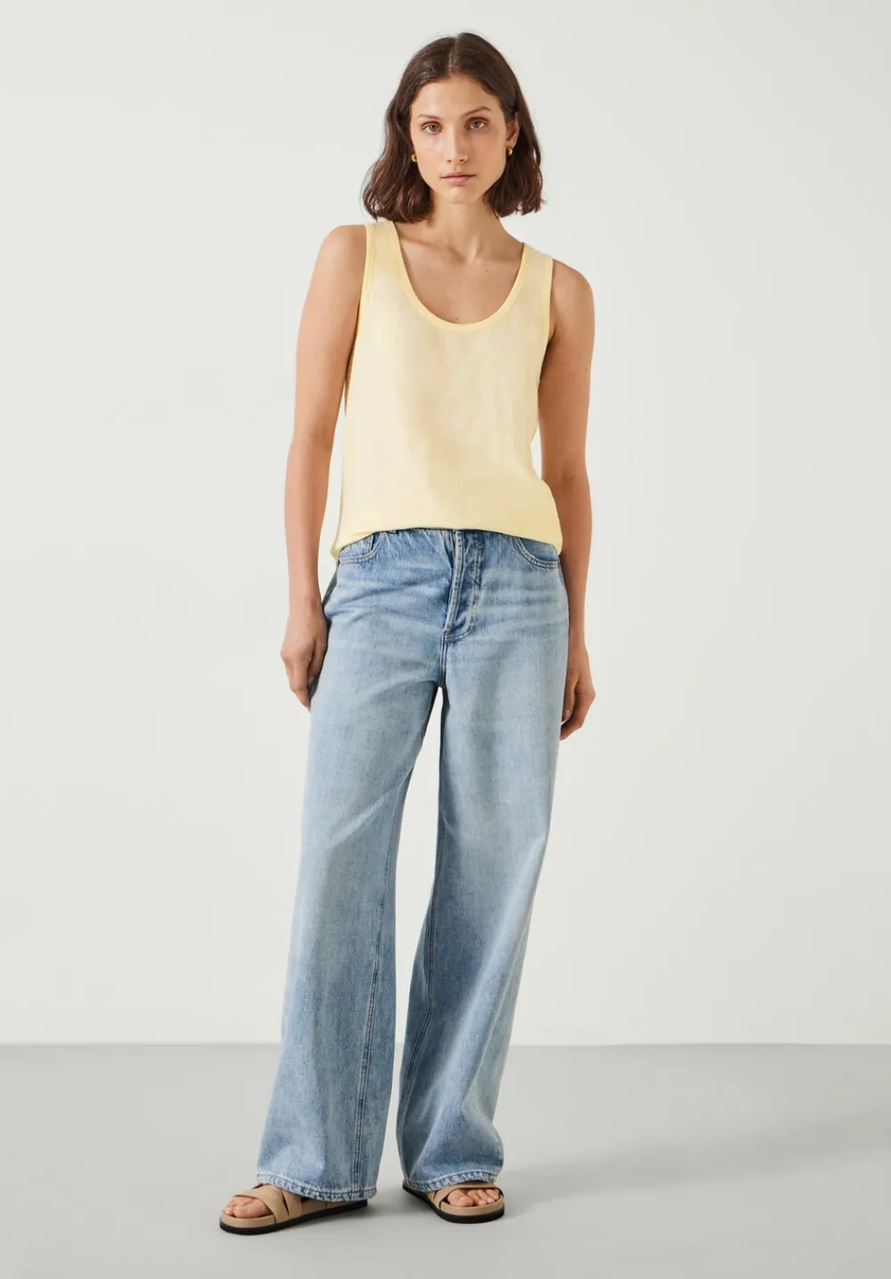 hush Tops & T-Shirts|Cotton Slub Tank Top Butter Lemon
