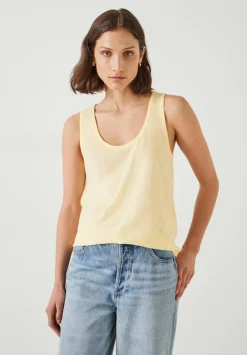 hush Tops & T-Shirts|Cotton Slub Tank Top Butter Lemon
