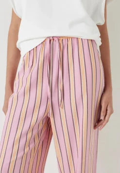 hush Trousers|Cotton Stripe Trousers Pink Stripe