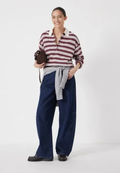 hush Sweatshirts & Hoodies|Cotton Striped Polo Top Brown Stripe