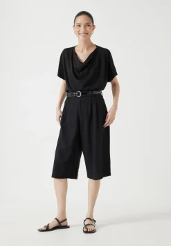 hush Tops & T-Shirts|Cowl Neck T-Shirt Black