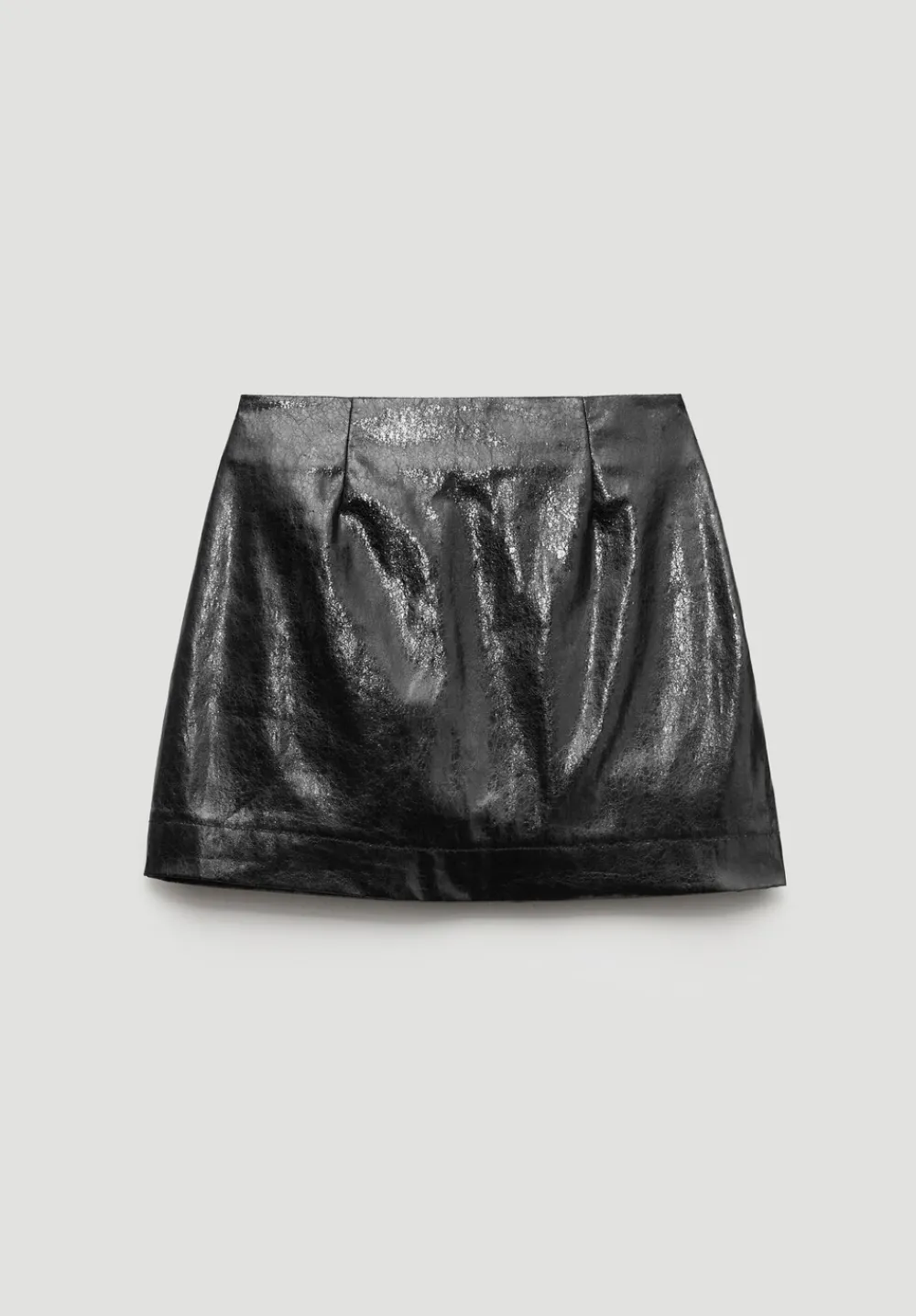 hush Skirts|Crackle Patent Mini Skirt Black
