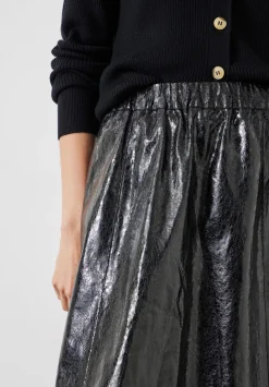 hush Skirts|Crackled Patent Skirt Black