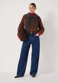 hush Jumpers & Cardigans|Crew Neck Alpaca Wool Jumper Toffee Brown
