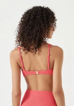 hush Swimwear & Beachwear|Crinkle Ring Bikini Top Coral Pink