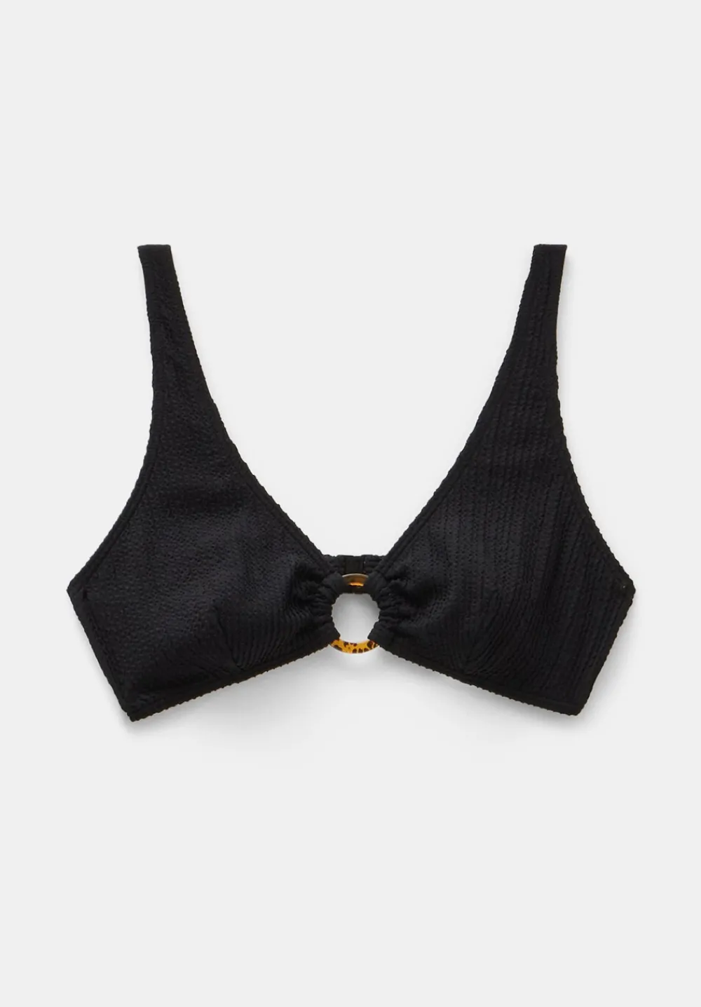 hush Swimwear & Beachwear|Crinkle Ring Bikini Top Black