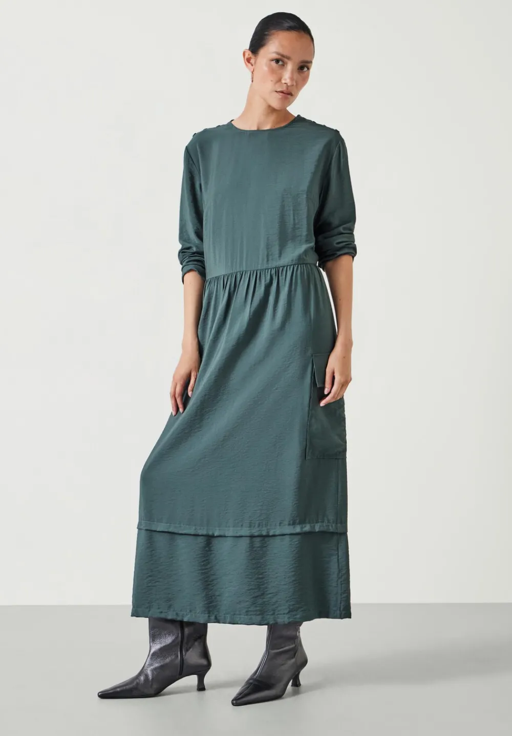 hush Dresses|Cristina Utility Maxi Dress Smoked Green