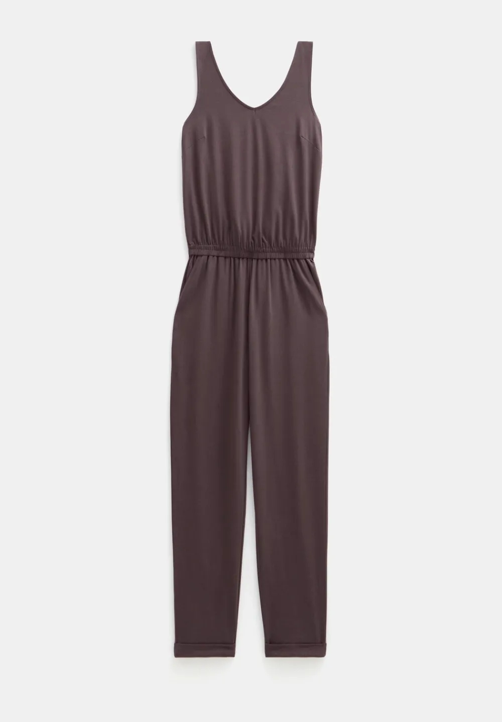 hush Jumpsuits|Dresses|Cropped Jersey Jumpsuit Raisin Brown