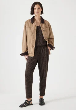 hush Jumpsuits|Dresses|Cropped Jersey Jumpsuit Mini Leopard Print