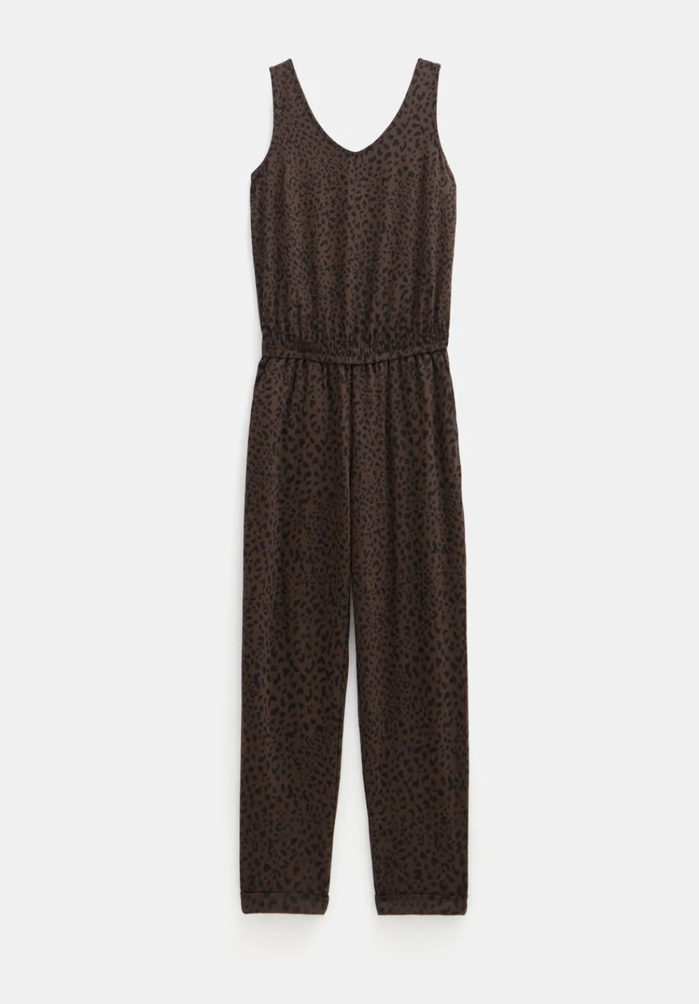 hush Jumpsuits|Dresses|Cropped Jersey Jumpsuit Mini Leopard Print