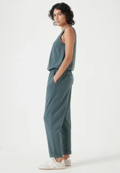 hush Jumpsuits|Dresses|Cropped Jersey Jumpsuit Dark Sage Green