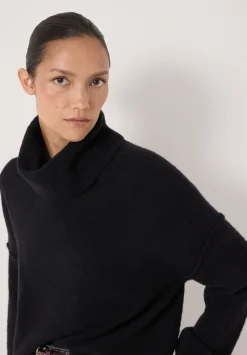 hush Jumpers & Cardigans|Cropped Meryl Wool Blend Jumper Black