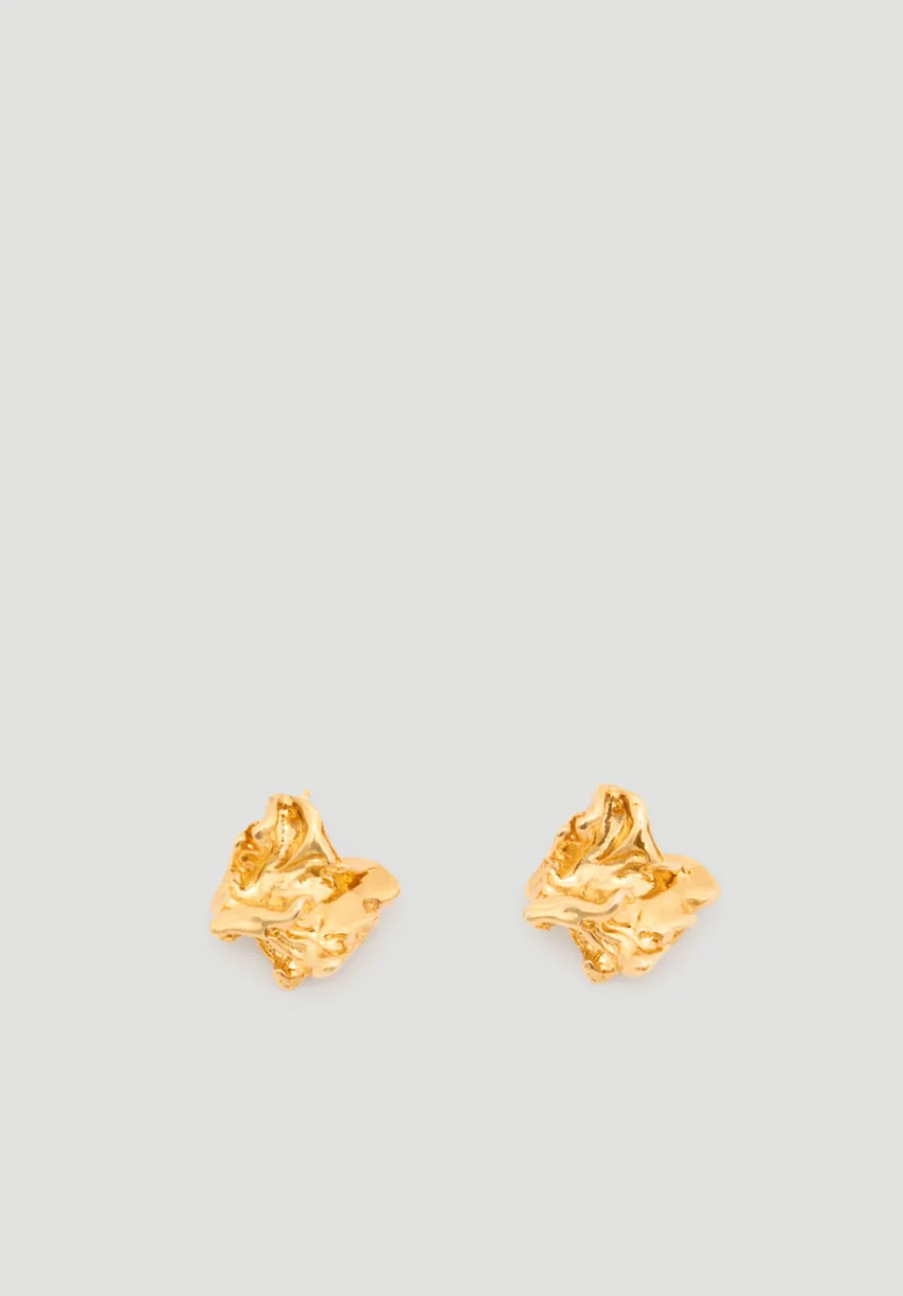 hush Jewellery|Crumpled Effect Stud Earrings Gold