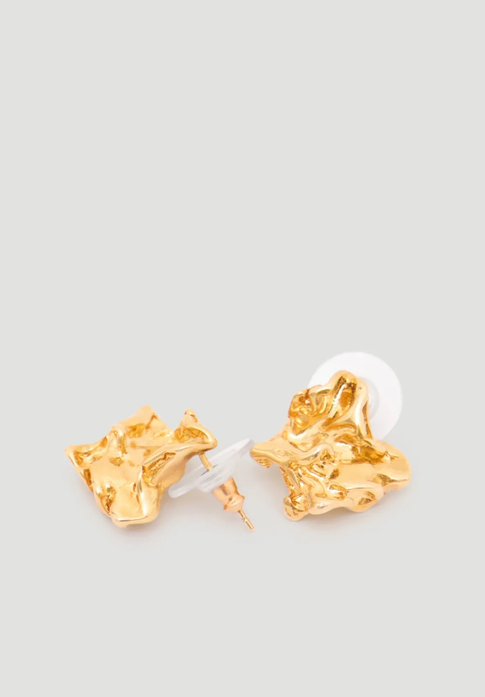 hush Jewellery|Crumpled Effect Stud Earrings Gold