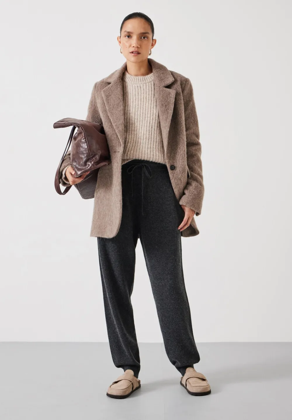 hush Joggers & Leggings|Trousers|Daisy Merino Wool Jogger Charcoal Grey Marl