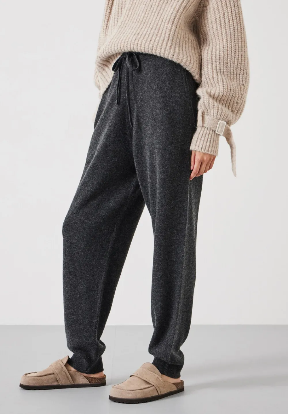 hush Joggers & Leggings|Trousers|Daisy Merino Wool Jogger Charcoal Grey Marl