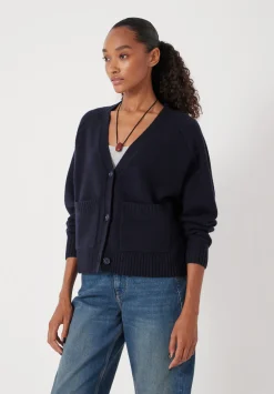 hush Jumpers & Cardigans|Daisy Merino Wool V Neck Cardigan Navy