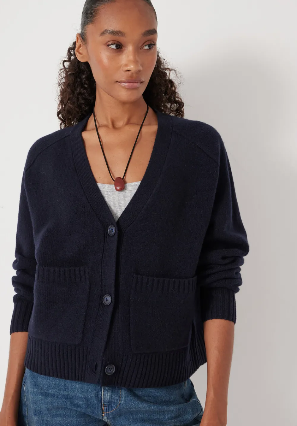 hush Jumpers & Cardigans|Daisy Merino Wool V Neck Cardigan Navy